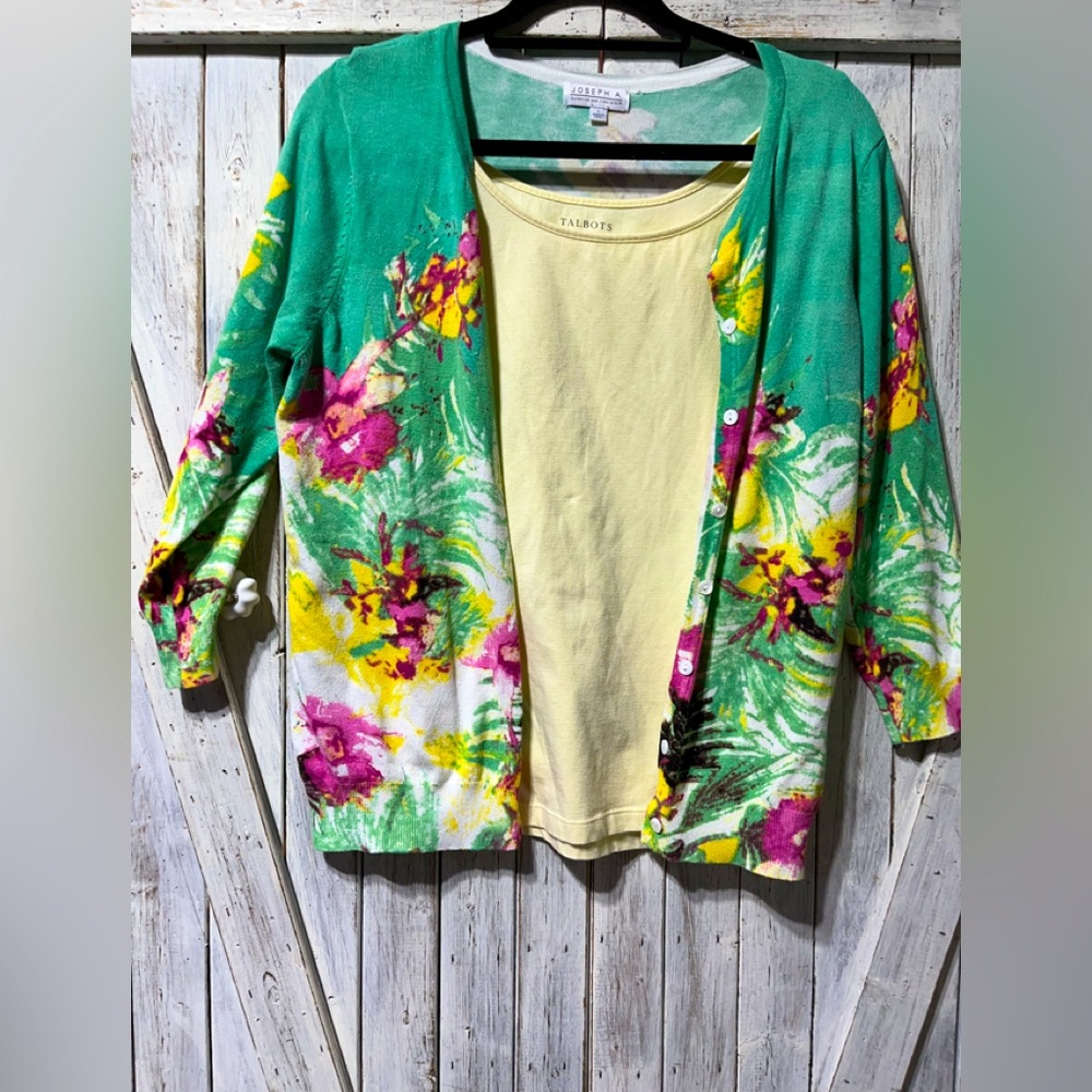 2  Piece Joseph A Cardigan with a Talbots tank!! So cute!!Lightweight set 🌹